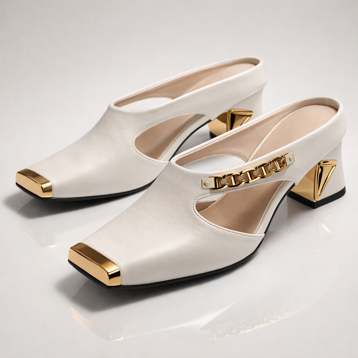 Aurea Gilded Block Heels