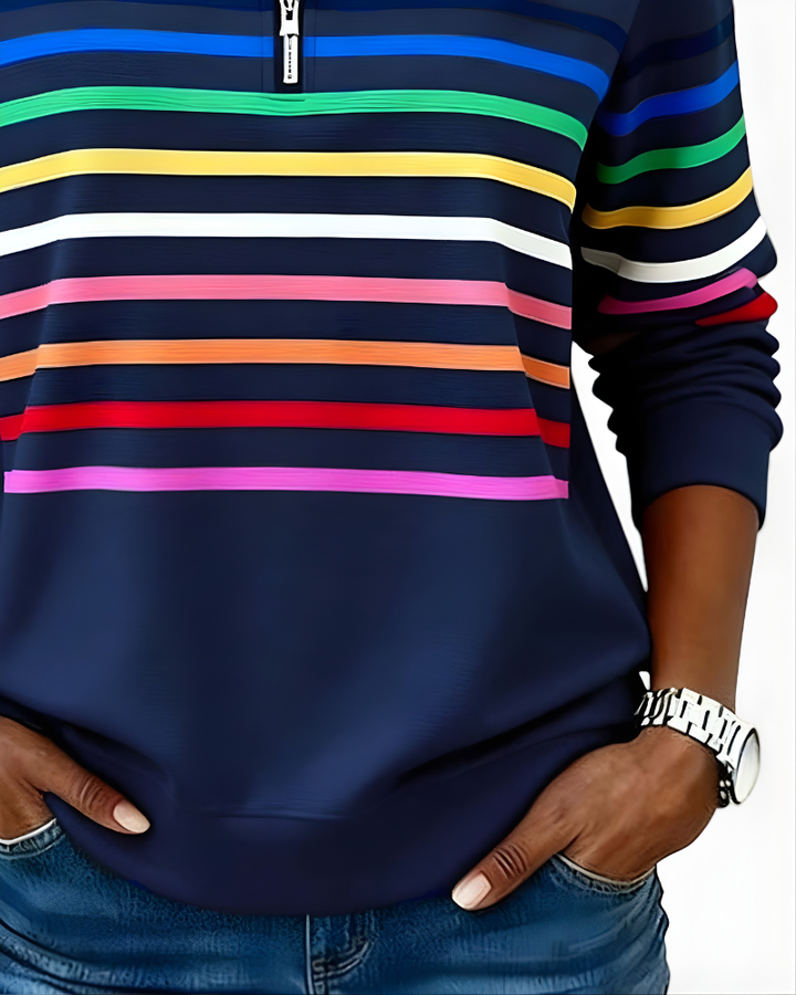 Raina™ Striped Zip Hoodie
